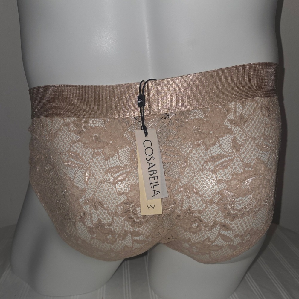 Cosabella Never Say Never Men's Lace Mid-Rise Brief Shimmer Contour Pouch